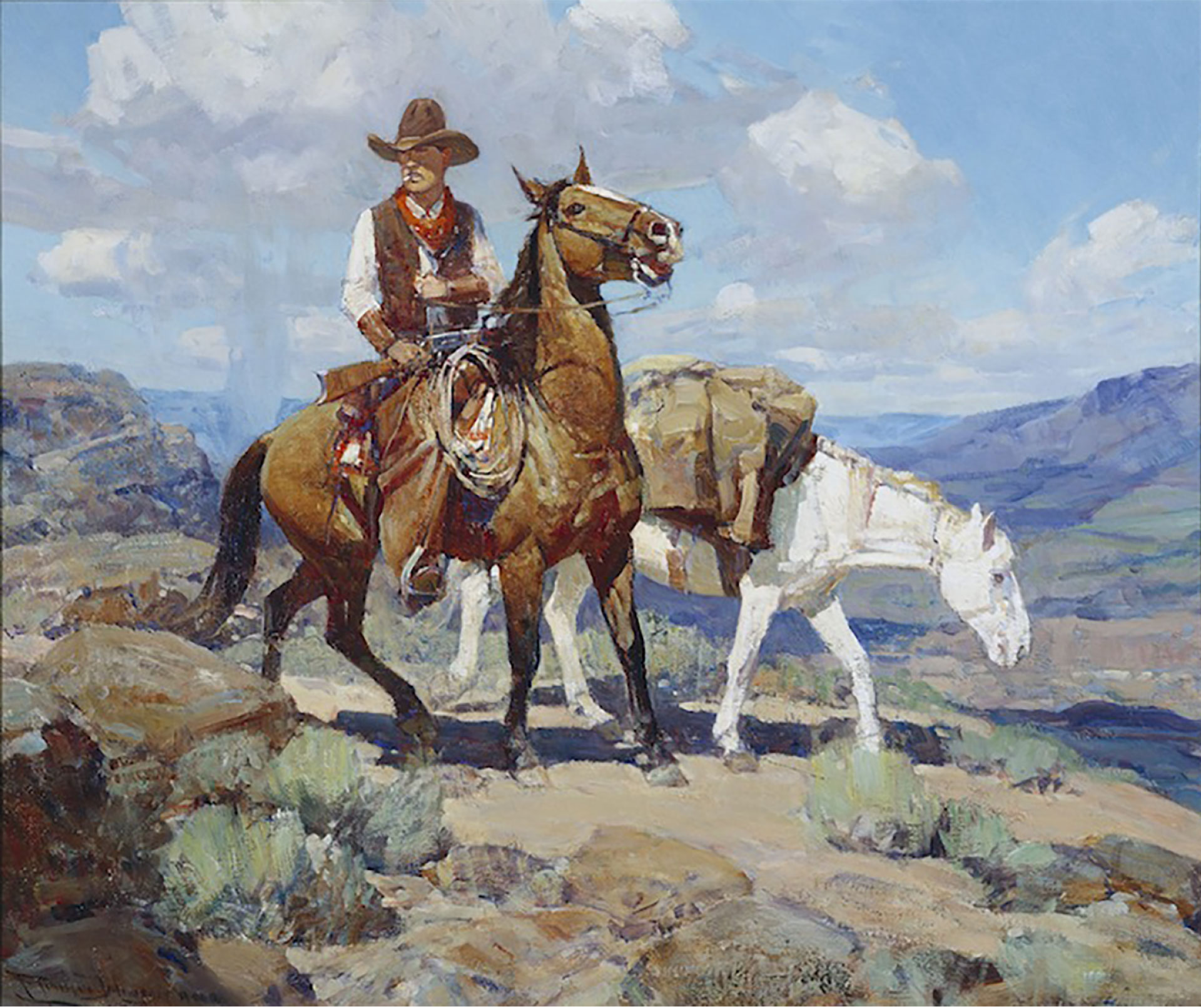 Johnson - Mounted Cowboy on Horse